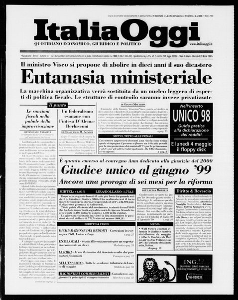 Italia oggi : quotidiano di economia finanza e politica